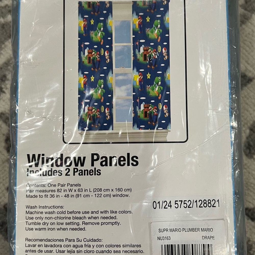 Blue Cartoon Character Curtains - Picture 2 of 2